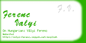 ferenc valyi business card